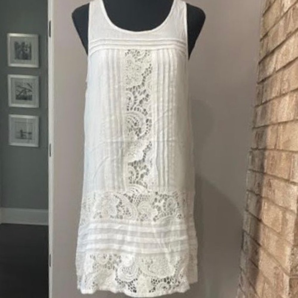 Pleated Front  and Lace Sun Dress
